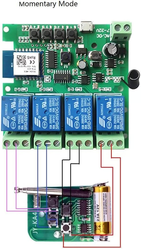 WIFI RF Relay Switch,Set to emulate both pushbutton with Inching mode and switches with Self-locking mode,WIFI remote and Voice control garage gat...