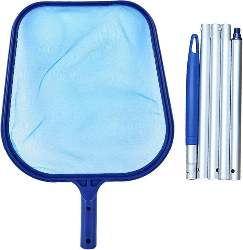 Pool Skimmer Net with 5 Sections 47" Detachable Pole, Leaf Skimmer Mesh Rake Net for Spa Pond Swimming Pool, Pool Cleaner Supplies and Accessories...