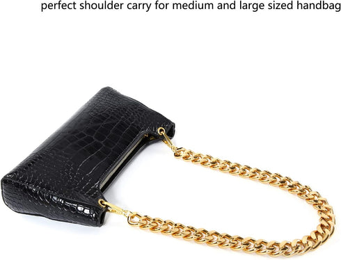 25 Inch Trendy Chunky Metal Chain Purse Handle Shoulder Strap Replacement for Handbag (Yellow Gold)...