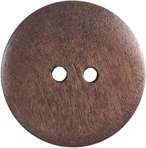 50 Pcs Classic Wooden Buttons, 1-Inch (25mm) Diameter - Brown,Convex,2 Holes,for Sewing Projects...