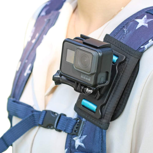 Backpack Shoulder Strap Mount Camera with Adjustable Shoulder Pad and 360 Degree Rotating Base Compatible with GoPro Hero 12 Black, Hero 11/9/8, D...