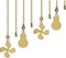 Ceiling Fan Pull Chain Set, 4 Pieces Bulb and Fan Pattern Pull Chain Extension Fan Pull Chain Pendant 12 Inch Ceiling Fan Chain Extender with Ball...