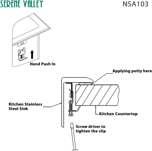 Serene Valley Topmount Sink Clips, Sink Brackets and Supports, Top mount Kitchen Sink Clips NSA103 - Heavy-Duty 10pcs Kit...