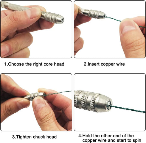 DaKuan 8PCS DIY Jewelry Accessories Twisted Copper Wire Tool (2 Mini DIY Hand Drill Pin Vise) with Jewelry Beading Wire for Jewelry Making Supplie...