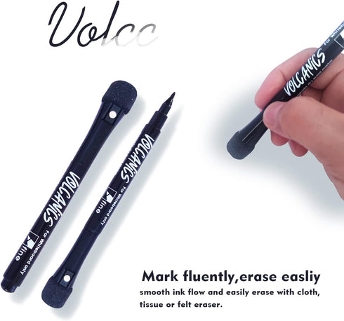 Volcanics Magnetic Dry Erase Markers White Board Markers with Eraser, Low Odor Whiteboard Markers Fine Tip for Teachers Office & School Supplies P...