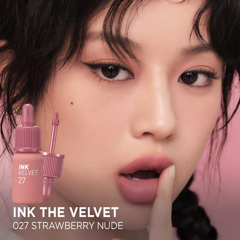Peripera Ink the Velvet Lip Tint, High Pigment Color, Longwear, Weightless, Not Animal Tested, Gluten-Free, Paraben-Free (027 STRAWBERRY NUDE)...