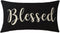 Nice Gift Inspirational Blessed Letters Words Waist Lumbar Black Cotton Linen Throw pillow case Cushion cover for Sofa home decorative Oblong 12x2...
