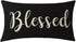 Nice Gift Inspirational Blessed Letters Words Waist Lumbar Black Cotton Linen Throw pillow case Cushion cover for Sofa home decorative Oblong 12x2...