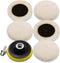 Wool Cutting Pad, Wool Buffing Polishing Pad Set, SPTA 7Pcs 3Inch (80mm) Buffing Wheel for Drill Lambs Wool Hook and Loop for Compound Cutting & P...