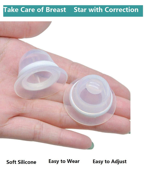 Nipplesuckers Silicone Nipple Corrector for Flat Inverted Nipples for Breastfeeding Mother or Women with Clear Case 1Pair...
