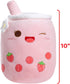 Athoinsu Light Up Strawberry Tea Soft Plush Pillow 10'' Kawaii Milky Tea Stuffed Bubble Animal Toy with LED Lights Birthday Christmas Holiday Vale...