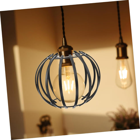 Zerodeko European and American Iron Simple Chandelier Open Lamp Cover Lamp Guard Cage Farmhouse Vintage Industrial Metal Wire Cage Sphere Lamp Sha...