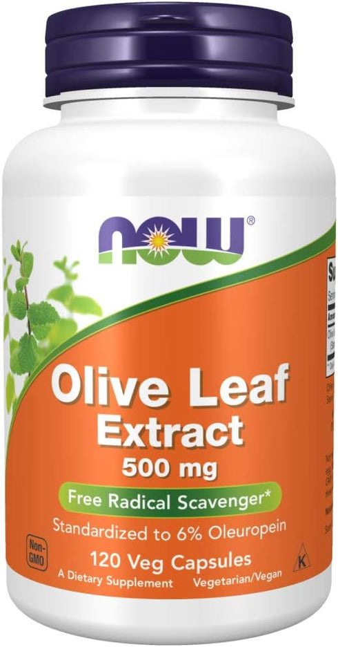 NOW Supplements, Olive Leaf Extract 500 mg, Free Radical Scavenger*, 120 Veg Capsules...