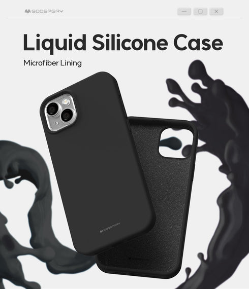 GOOSPERY Liquid Silicone Case Compatible with iPhone 15 Plus, Silky-Soft Touch Full Body Protection Shockproof Cover Case with Soft Microfiber Lin...