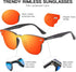 DUBERY Rimless Flat Sunglasses for Men Women Trendy One Piece Eyeglasses UV400 Protection,Black/Red...