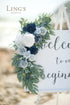 Ling's Moment Flowers 25pcs Fake Gardenia Blue Flowers Artificial Flowers with Stem, Fake Flowers for DIY Wedding Decorations Centerpieces Bouquet...