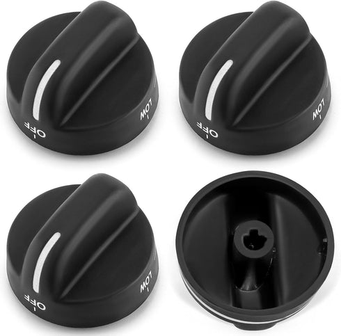 AMI PARTS 8273103 Gas Range Stove Knobs Fit for Whirlpool Stove Knobs Replacements AP6012363 8273107 8273111 ER8273103 (4-Pack,Black) for Whirlpoo...