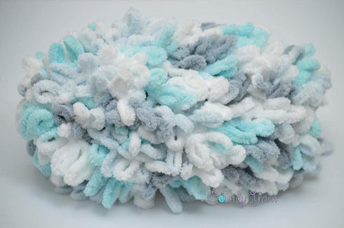 Alize Puffy Fine Color Baby Blanket Small Loop 100% Micropolyester Soft Yarn Lot of 4skn 400gr 64yds (5939)......