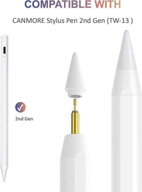 Tips replacement for CANMORE Stylus Pen (White) - 4 Pack...