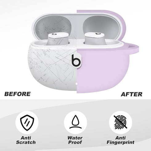 MOLOVA Silicone Case Cover for 2021 New Beats Studio Buds with Clean Pen, Anti-Lost Shockproof Protective Case Cover for Beats Studio Bud Easy Car...