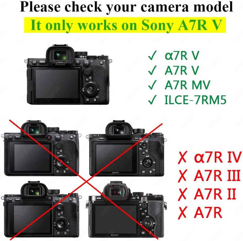 Screen Protector for Sony Alpha A7R V 7R V A7RV Camera & Hot Shoe Cover, 0.3mm 9H Hardness Tempered Glass Cover Anti-Scrach Anti-Fingerprint Anti-...