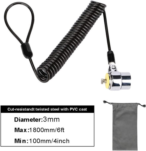 Security Hardware Cable Lock Kit,Retractable Cable Lock Portable Keyed Laptop Lock 3 Keys 6.2Ft for Monitors, Laptops, MacBooks, Tablets, iPad,Mac...