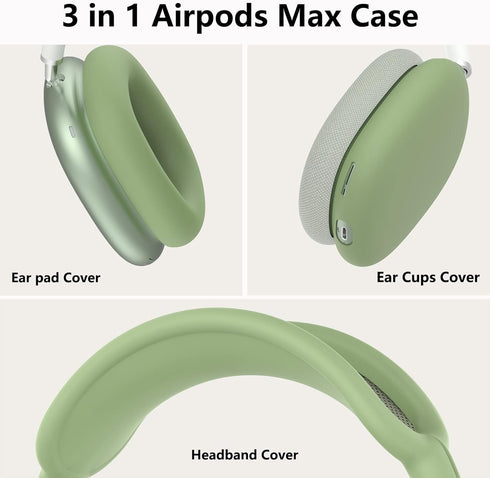 Silicone Case Cover for AirPods Max Headphones, Anti-Scratch Ear Pad Case Cover/Ear Cups Cover/Headband Cover for AirPods Max, Accessories Soft Si...