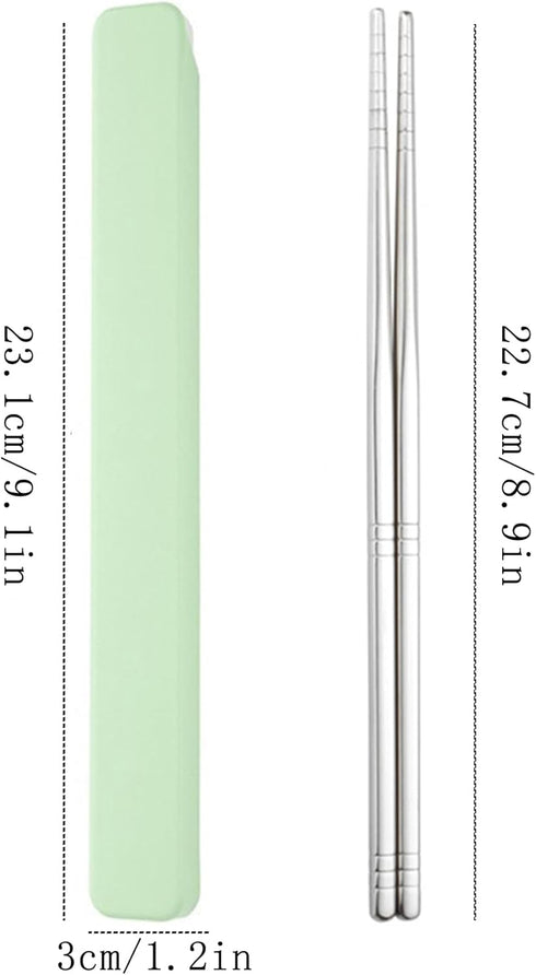 Metal Chopsticks 1 Pair Reusable Chopsticks Stainless Steel Chopsticks with Pull Design Case Portable Utensil for School Home Office Camp Travel B...