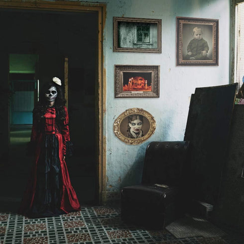 Halloween Decorations, 12 Pieces Laminated Halloween Gothic Decor Poster Frames Durable Haunted House Creepy Portraits Pictures Spooky Home Decor...