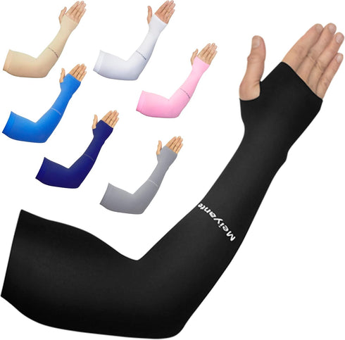 Arm Sleeves for Men Women Work 1 Pair UV Sun Protection UPF Long Sleeves Tattoo Cover Up Sleeves to Cover Arm Sleeves Cooling...
