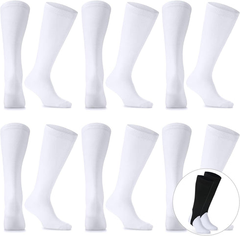 6 Pairs Stirrup Sanitary Liner Baseball Socks Under Stirrup Sanitary Liner Softball Tube Socks Multi Sport Field Hockey Football Socks for Adults...