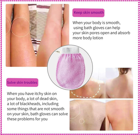 Exfoliating Glove, 3pcs Korean Exfoliating Mitt, Revive Glove Exfoliating Glove & Body Exfoliator, Keratosis Pilaris & Self Tanning to Improve Ski...