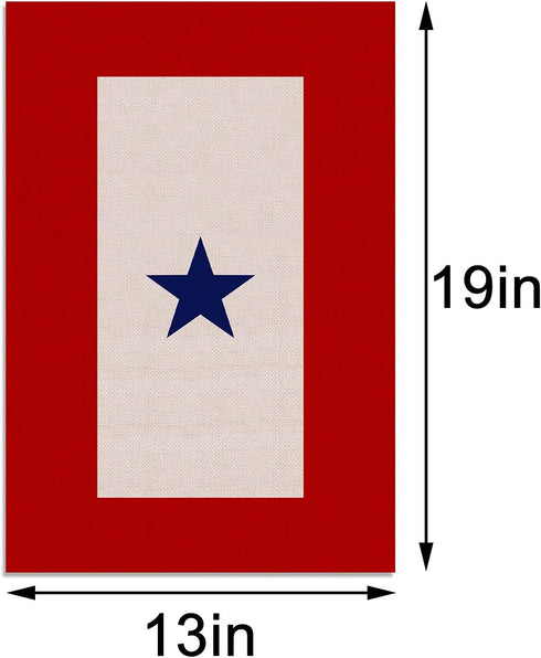 Military Service Garden Flag One Blue Star Army Navy Marine Corps USA Family Memorial Day Veterans Day 4th of July Decoration for Outdoor Lawn Yar...