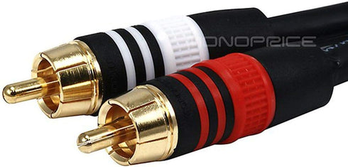 Monoprice Audio Cable - 1.5 Feet - Black | Premium Stereo Male to 2RCA Male 22AWG, Gold Plated...
