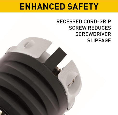 Legrand Pass & Seymour PS5266XCCV4 15 Amp 125V Straight Blade Extra Hard Use Specification Grade Plug, NEMA 5-15P, Black/White (1 Count)...