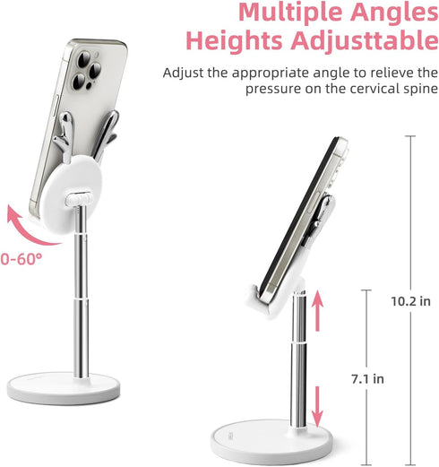 OATSBASF Cute Cell Phone Stand, Adjustable Deer Ears Phone Stand for Desk, Thick Case Friendly Holder Compatible with iPhone, Kindle, iPad, Switch...