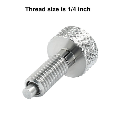 2 Pack Hand Retractable Spring Plunger M6 Type Quick Release Pins Rolling Toolbox Knurled Handle Stainless Steel Spring Pin(Silver)...