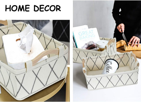 Storage Baskets for Organizing Toys Small Basket White Basket Felt Fabric Basket Bins for Home Office Closet Bathroom Bedroom Playroom Decorative ...
