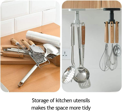 Aosome Under Cabinet Utensil Holder Hanger Hook for Kitchen and Bathroom 2 Pack...