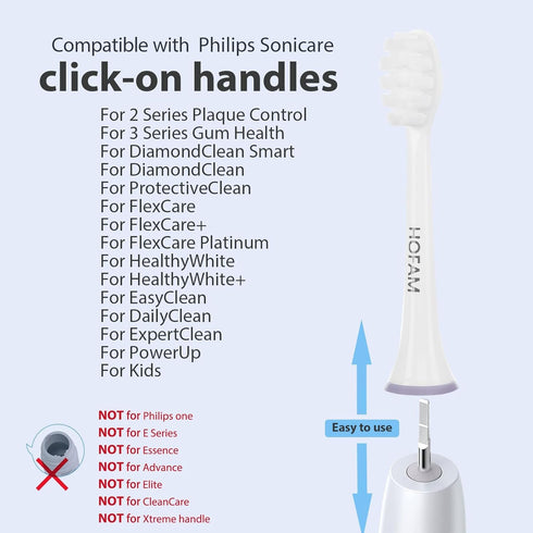6 Pack Soft Toothbrush Replacement Heads for Philips Sonicare, Electric Replacement Brush Head Compatible with Phillips Sonic Care Toothbrush Head...