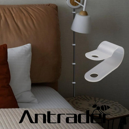 Antrader R-Type Cable Clamp 1/4 Inch White Nylon Cable Organizer Clips for Wire Management Pack of 200...