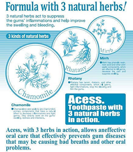 Acess Toothpaste for Oral Care, Herbal Toothpaste For Healthy Teeth and Gums, Pack of 1, 4.2 Ounce, Made in Japan...