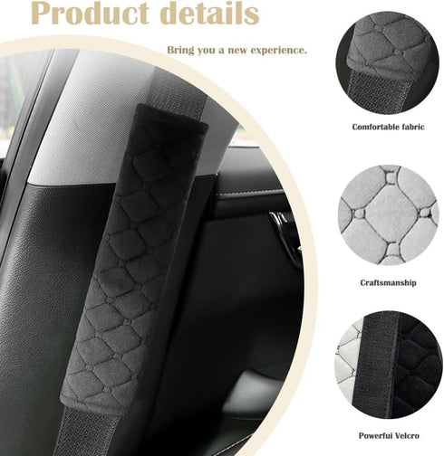 2pcs Soft Fluffy Seatbelt Covers Close Shoulder Protection,Comfortable Car Interior Accessories,Cars Trucks SUV Driving Car Seatbelt Pads,Car Supp...
