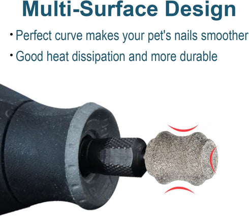 Diamond Dog Nail Grinder for Dremel - Dog Nail Grinder Attachment Bits for Large Medium and Small Dogs Cats Animals Nail Trimming (C...