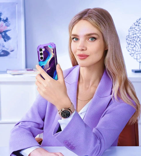 Hocase for Galaxy S23 Case, Shockproof Heavy Duty Protection Soft Silicone Rubber Bumper+Hard Plastic Hybrid Protective Case for Samsung Galaxy S2...