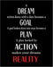 Posterizer 1 pcs-A dream becomes a goal-powerful quote-Men's Art Collection-Motivational & Inspirational Art-decor for office wall- UNFRAMED Wall ...