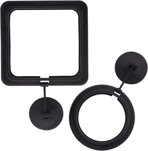 OIIKI 2 Pack Fish Feeding Ring, Aquarium Fish Floating Food Feeder, Square Shape with Suction Cup(Black)...