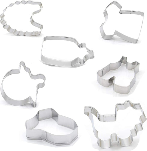 Baby Shower Series Cookie Cutters Set of 7 pcs, Stainless Steel Fondant Cutter Molds Baking DIY...