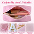 Makeup Bag Cosmetic Bag Pink Small Cute Personalized Toiletry Pouch Aesthetic Preppy Waterproof Large Capacity PU Leather Storage Bag for Pocket C...