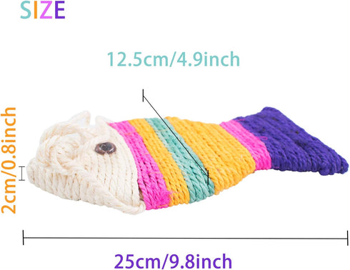 Fish Shape Sisal Cats Scratcher Cat Scratch Board Scratching Pad Colorful Play Funny Interactive Pet Toy for Kitty's Health and Good Behavior...